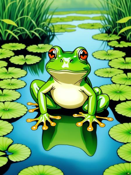 00336-_2212736674_Frog prince's green gaze, Wishes float on pond's still face, Magic's subtle leap, a manga drawing.png